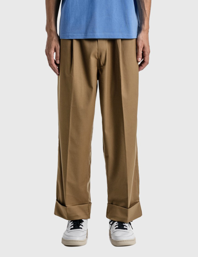 Shop Ololo Loose Fit Golf Trousers In Beige