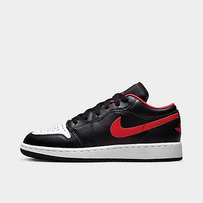 Shop Nike Big Kids' Air Jordan Retro 1 Low Casual Shoes In Black/fire Red/white