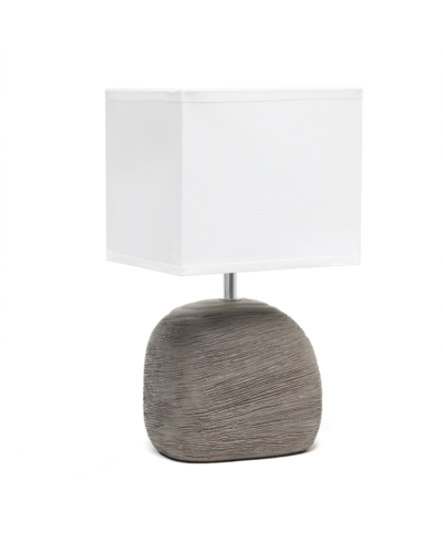 Shop Simple Designs Bedrock Ceramic Table Lamp In Grayish Brown