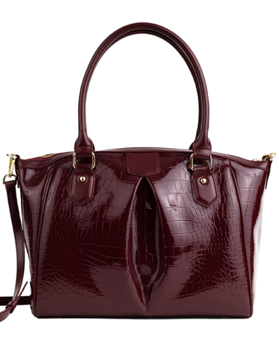 Shop Gunas New York Women's Madison Croc Shoulder Bag In Burgundy