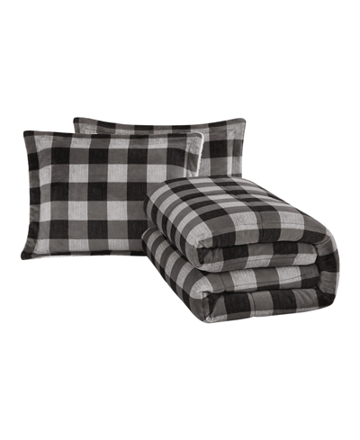 Shop London Fog Herringbone Plaid 3 Piece Comforter Set, Full/queen In Multi