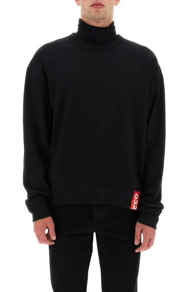 Shop 032c Organic Jersey Crew Neck Sweater In Black