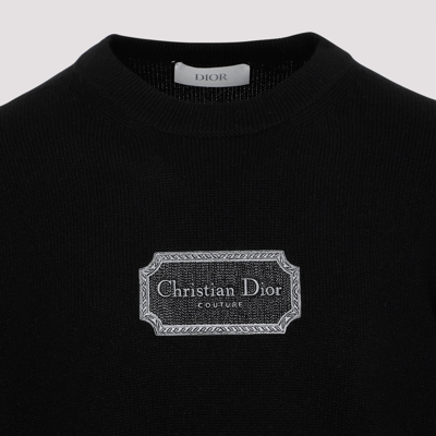 Shop Dior Homme  Cashmere Knitted Top Sweater In Black