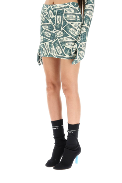 Shop Vetements 'million Dollar' Mini Skirt In Multicolor