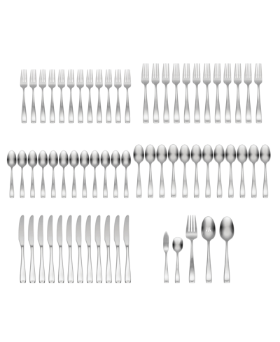 Shop Oneida Satin Moda 65 Piece Flatware Set, Service For 12 In Metallic And Stainless
