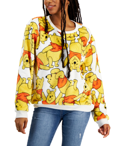Shop Disney Juniors' Winnie The Pooh Cozy Pullover Top In Snow White