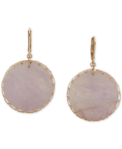 Shop Lonna & Lilly Gold-tone Gemstone Disc Drop Earrings In Purple