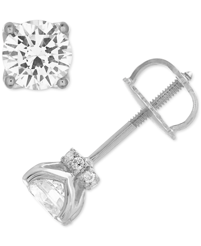Shop Alethea Certified Diamond Stud Earrings (3/4 Ct. T.w.) In 14k White Gold Featuring Diamonds With The De Beer