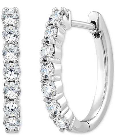 Shop Forever Grown Diamonds Lab-created Diamond Small Hoop Earrings (5/8 Ct. T.w.) In Sterling Silver
