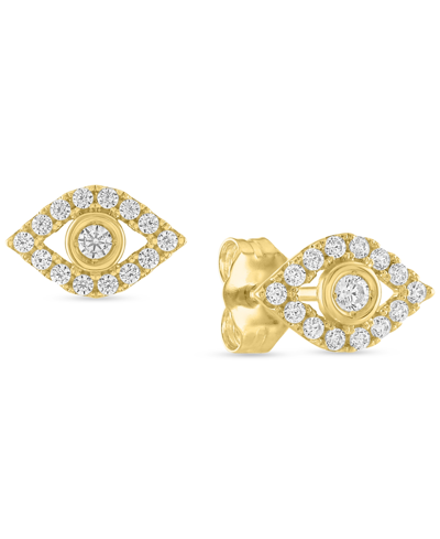 Shop Forever Grown Diamonds Lab-created Diamond Evil Eye Stud Earrings (1/5 Ct. T.w.) In 10k Gold In Yellow Gold