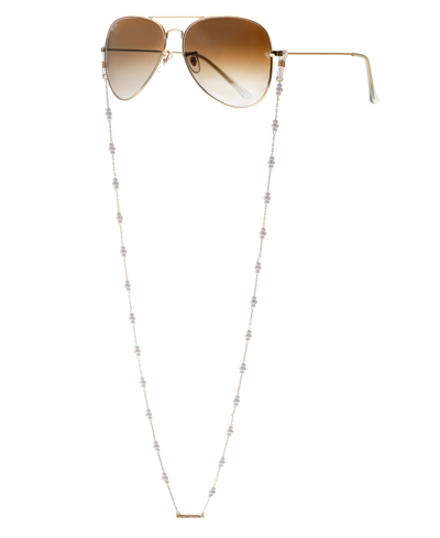 Shop Ettika Women's 18k Gold Plated Imitation Pearl Moments Glasses Chain In Gold-plated