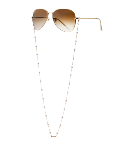 Shop Ettika Women's 18k Gold Plated Imitation Pearl Lovers Glasses Chain In Gold-plated