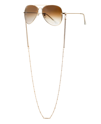 Shop Ettika Women's 18k Gold Plated Crystal Shores Glasses Chain In Gold-plated