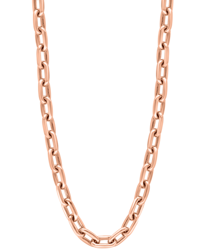 Shop Effy Collection Effy Men's Link 22" Chain Necklace In 14k Rose Gold-plated Sterling Silver In Rose Gold Over Silver