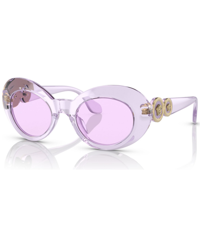 Shop Versace Kids Sunglasses, Vk4428u (ages 7-10) In Transparent Violet