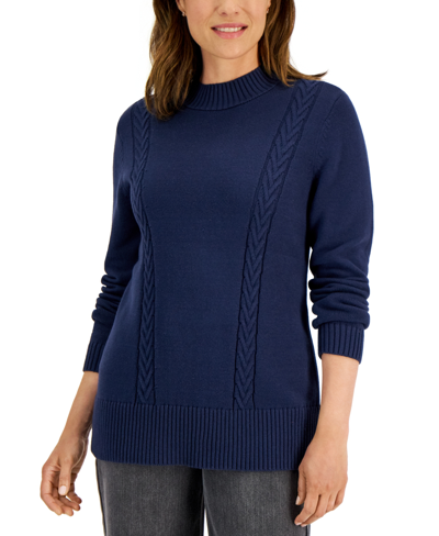 Women's Cotton Cable-Collar Cardigan, Created for Macy's