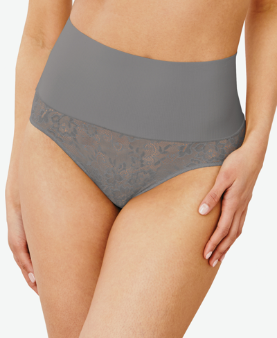 Shop Maidenform Tame Your Tummy Firm Control Brief Dm0051 In Silver Swing Lace