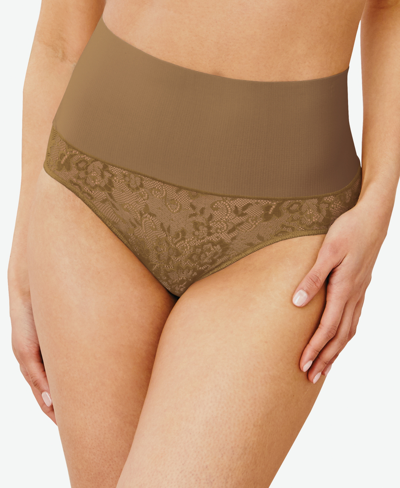 Shop Maidenform Tame Your Tummy Firm Control Brief Dm0051 In Caramel Swing Lace