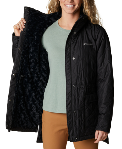 Shop Columbia Women's Copper Crest Novelty Quilted Puffer Coat In Black