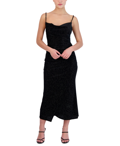 Shop Laundry By Shelli Segal Women's Velvet Ruched Dress In Black