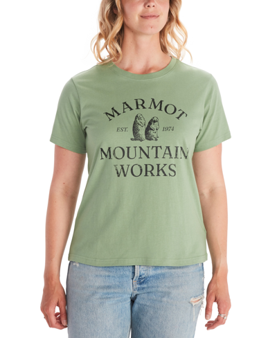 Shop Marmot Women's Critter Mountain T-shirt In Loden Frost