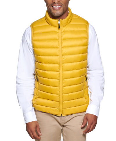 Shop Club Room Men's Quilted Packable Puffer Vest, Created For Macy's In Yellow