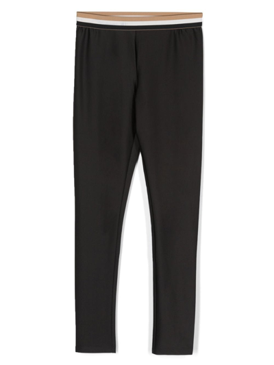 Shop Bosswear Striped-waistband Leggings In Black