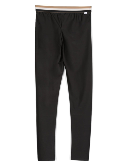 Shop Bosswear Striped-waistband Leggings In Black