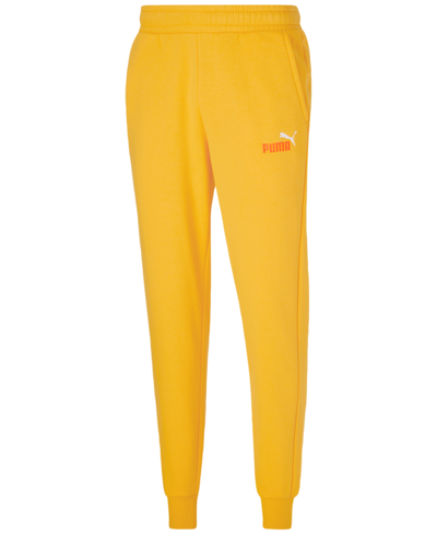 Puma Men's Embroidered Logo Fleece Jogger Sweatpants In Orange | ModeSens