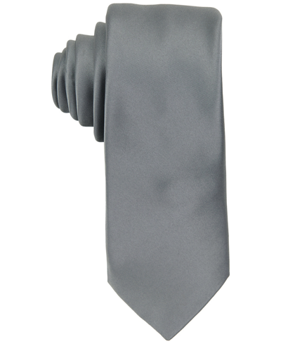 Shop Construct Men's Satin Solid Extra Long Tie In Smoke
