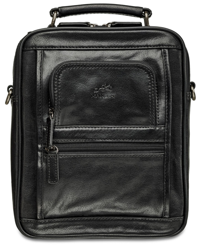 Shop Mancini Arizona Collection Unisex Double Compartment Bag In Black