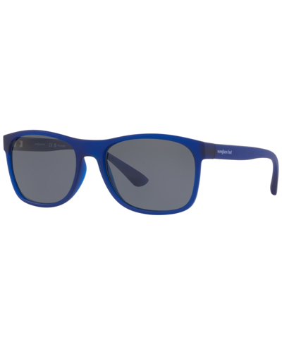 Shop Sunglass Hut Collection Men's Polarized Sunglasses, Hu202058-p In Matte Blue