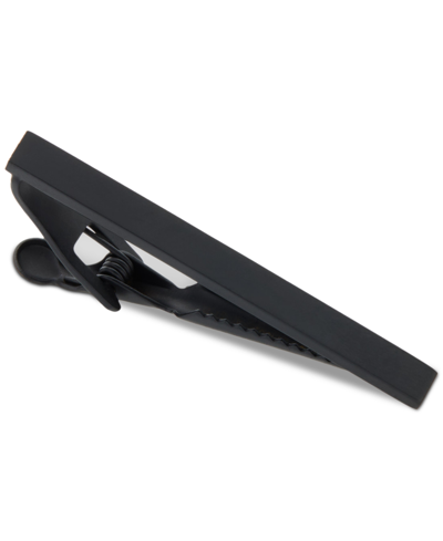 Shop Perry Ellis Portfolio Men's Black Tie Bar In Silver