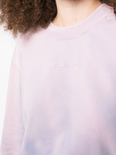 Shop Off-white Tie-dye Crew-neck Sweatshirt In Purple