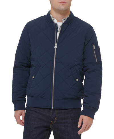 Shop Levi's Men's Quilted Fashion Bomber Jacket In Navy