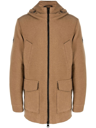 Shop Woolrich Padded Hooded Coat In Brown
