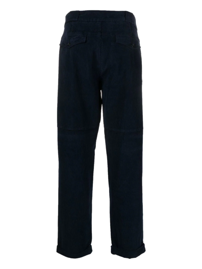 Shop Woolrich Straight-leg Corduroy Trousers In Blue