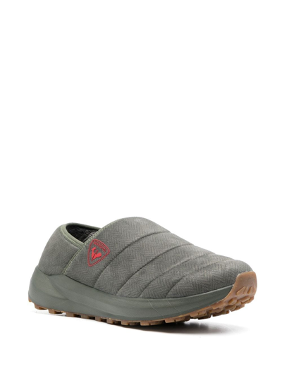 Rossignol Chalet Acinus Leaf Quilted Slippers In Green