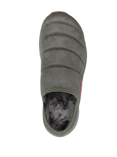 Rossignol Chalet Acinus Leaf Quilted Slippers In Green