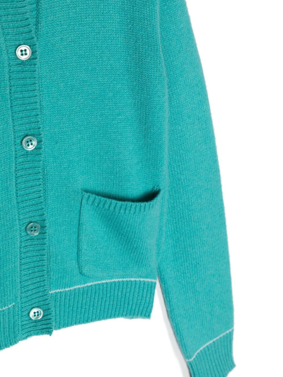 Shop Marni Long-sleeved Cardigan In Blue