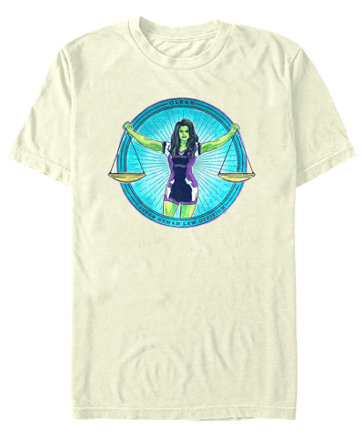 Shop Fifth Sun Men's She Hulk Super Human Law Division Badge Short Sleeve T-shirt In Natural