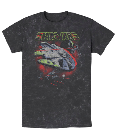 Shop Fifth Sun Men's Star Wars Star Fight Short Sleeve Mineral Wash T-shirt In Black