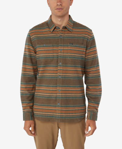 Shop O'neill Men's Belmont Flannel Shirt In Dark Khaki