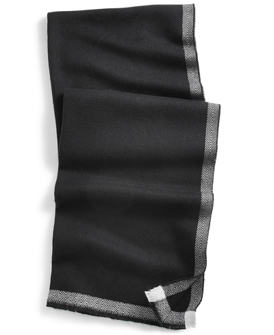 Shop Alfani Men's Solid Tipped Scarf, Created For Macy's In Black