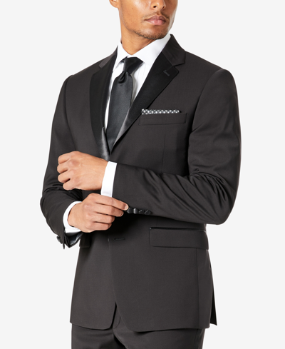 Shop Calvin Klein Men's Skinny-fit Wool Tuxedo Jacket In Black