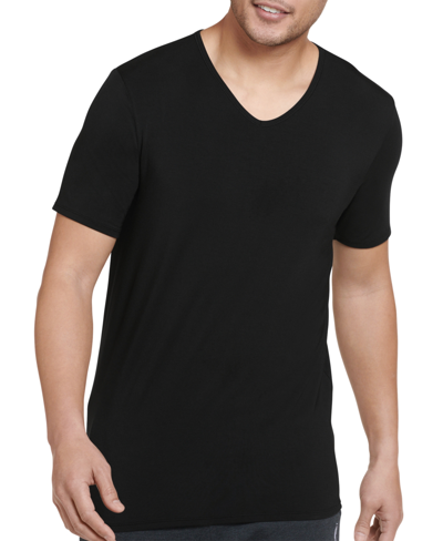 Shop Jockey Men's Active Ultra Soft V-neck T-shirt In Black