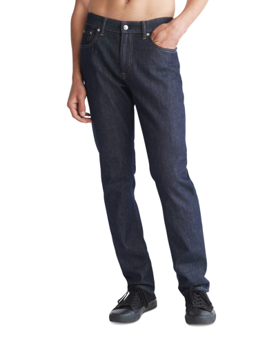 Shop Calvin Klein Men's Slim Fit Stretch Jeans In Ck Blue Rinse