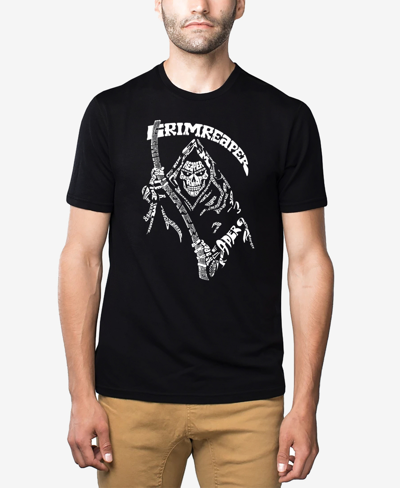 Shop La Pop Art Men's Grim Reaper Premium Blend Word Art T-shirt In Black