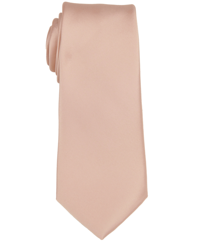 Construct Men's Satin Solid Extra Long Tie In Bellini