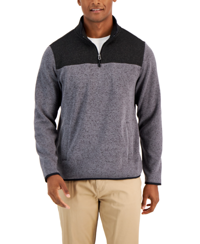Club Room Men's Colorblocked Quarter-zip Sweater, Created For Macy's In  Deep Black | ModeSens
